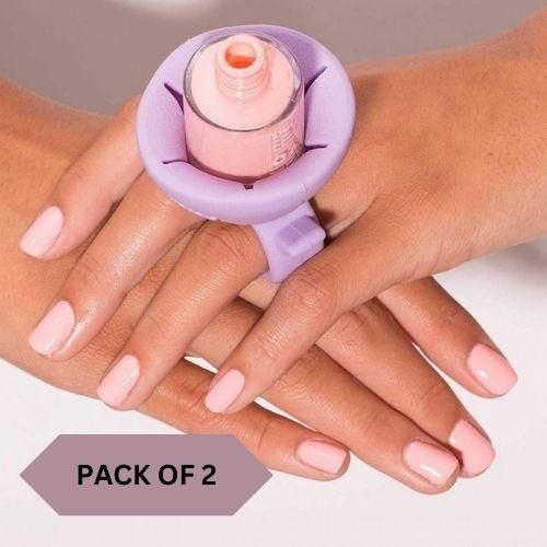 Silicone Round Holder Stand for Wearable Nail Polish Bottle Display - Convenient Vanity Box Accessory (Pack of 2)
