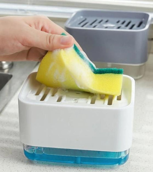 Kitchen Sink Liquid Soap Dispenser with Sponge Holder