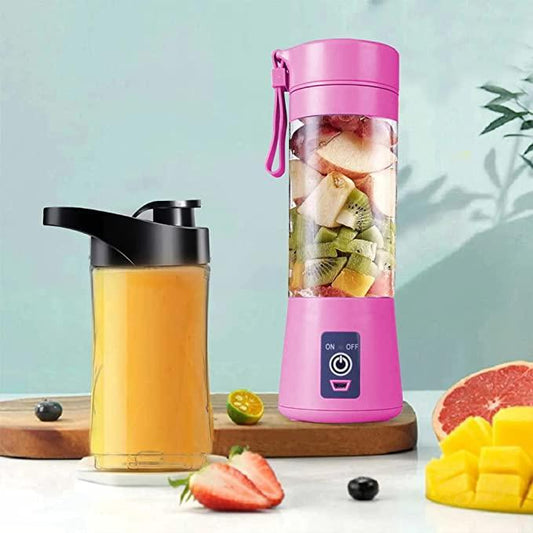 Portable Electric USB Juice Maker Bottle with Blender Grinder Mixer and Rechargeable Functionality - Enhanced with 6 Blades